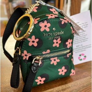 kate spade the lil better floral mini backpack keychain